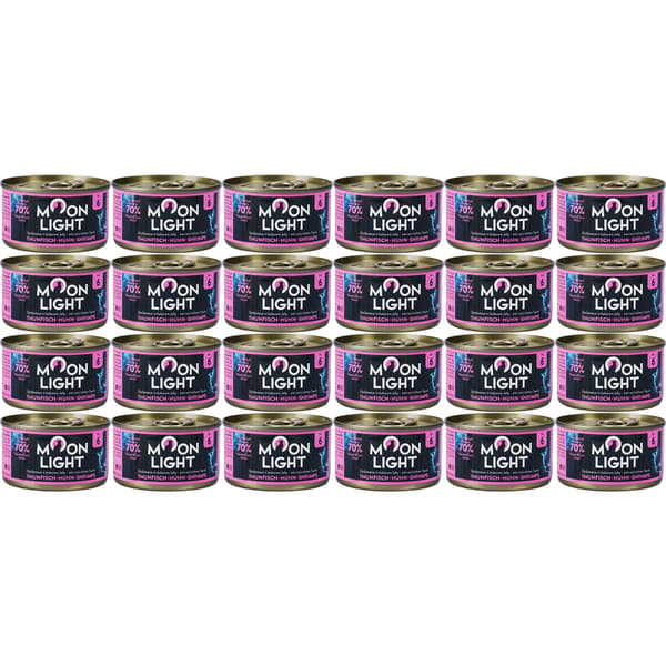 Moonlight Dinner nr 6 tun, kylling og rejer i gelé 24x80g til kat