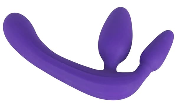 Stropløs StrapOn Dildo Til Vilde Lege Med 3 Plugs Lilla