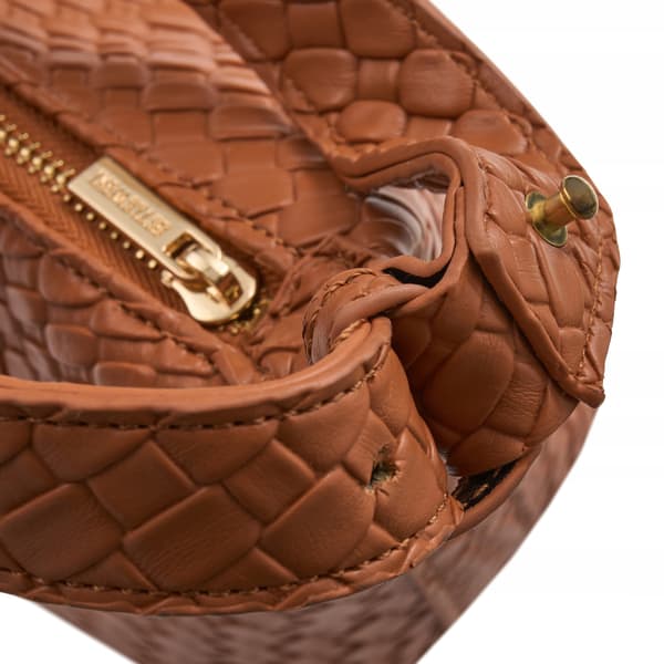 BTJ-25 COGNAC MILEY kudottu tekstuurikassi