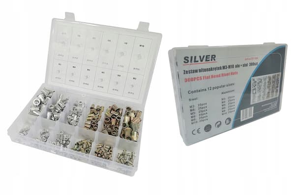 Nitmuttrar M3-M10 set med 300 delar Alu+Steel SilverTools