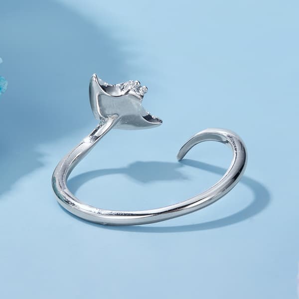 Sølvring Justerbar Stingray Ring 925 Sølv Trusky