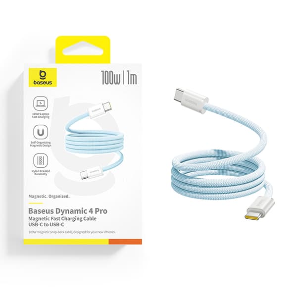 Selvsamlende USB-C Dynamic 4 Pro 100W 1m kabel - Blå