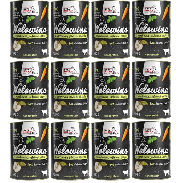 Vådfoder til hunde SYTA MICHA oksekød 12x400g