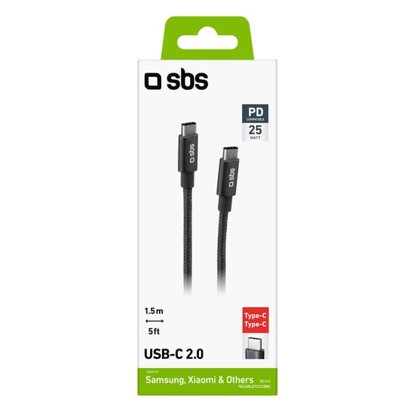 USB-C strømforsyningskabel 25W 1,5m - Grå