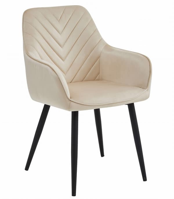 NANA stol - beige velour / sorte ben x 1