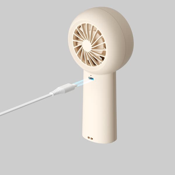 Mini Ventilator Bærbar USB-C 4000mAh Ventilator - Beige