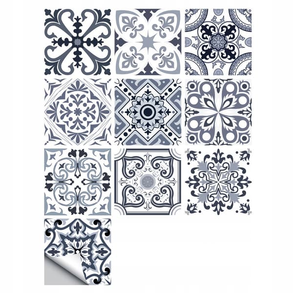 Selvhæftende PVC-patchwork-paneler, sæt med 10 tapeter 20x20 cm ZM-06-038
