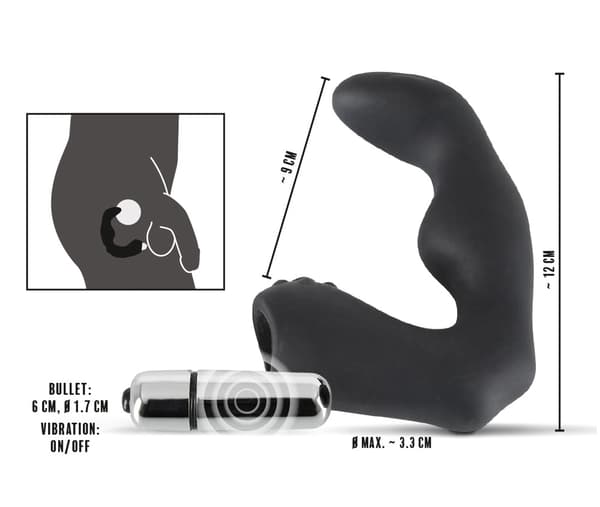 Rebel L-formad prostatavibrator svart