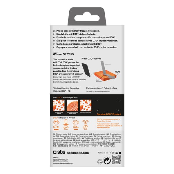 Beskyttende cover til iPhone 16e Full Active D3O - sort