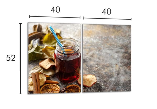 Skyddsplatta i glas för spisen 2x40x52 Mat