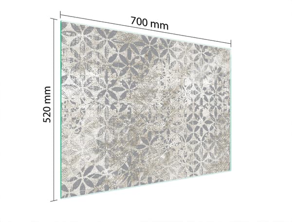 GLASSKYDDSPLÅT FÖR SPIS 70x52 GRÅ