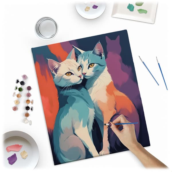 Måla efter nummer-bild 40x50 cm Massido Katter