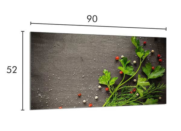 Lasinen liesisuoja 90x52 Pepper