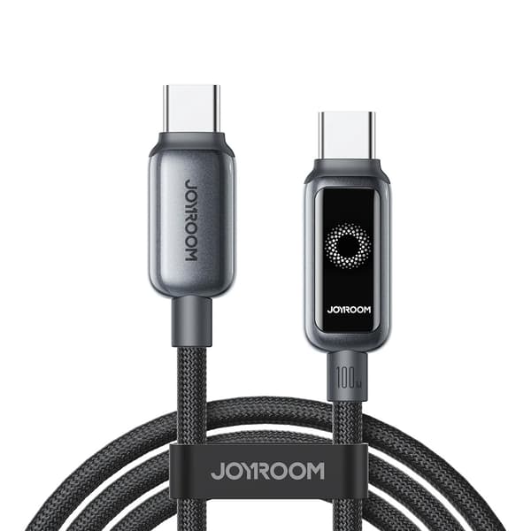 Flettet USB-C kabel 100W 1.2m - sort