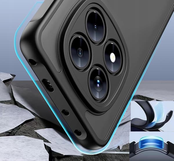 SORT MATET ETUI TIL XIAOMI REDMI NOTE 14 PRO 5G / 14 PRO PLUS 5G