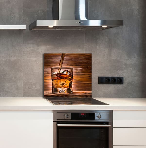 GLASPANEL FÖR KÖK 65x60 Whiskey
