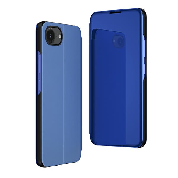 iPhone 16e Clear View-skal med vikbart skydd – Blå