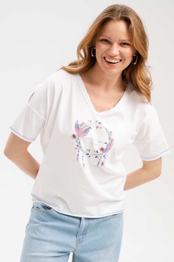 Damebluse Elma Ecru 44/46
