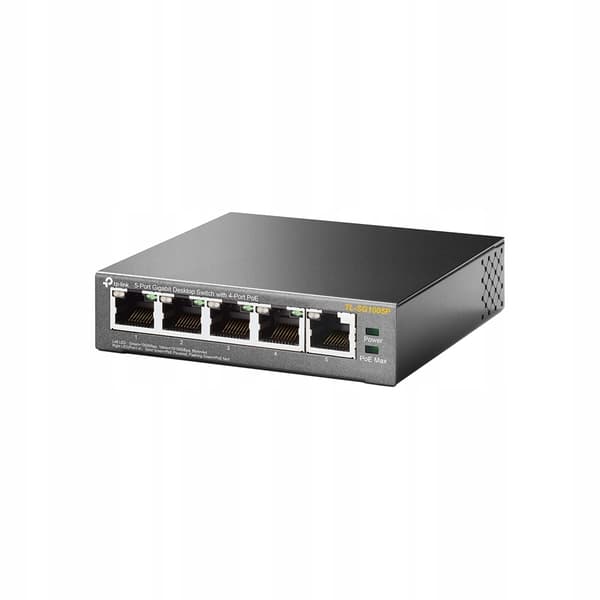 TP-Link TL-SG1005P Netværksswitch, 5 porte, PoE, Sort