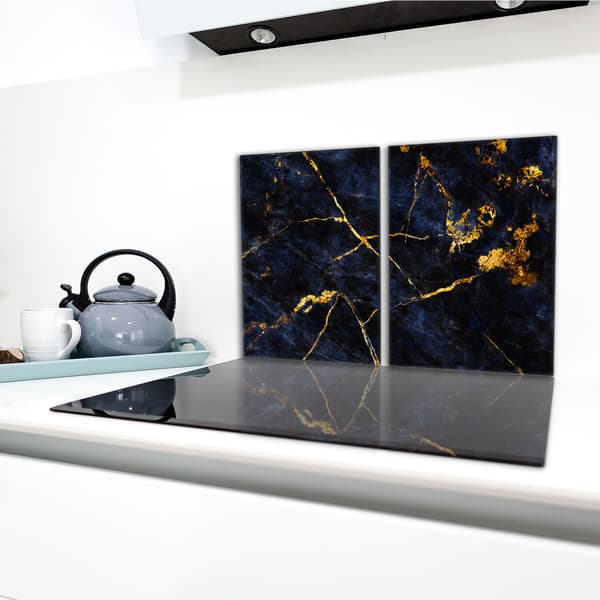 Glasskydd för spishäll 2x40x52 Marmor