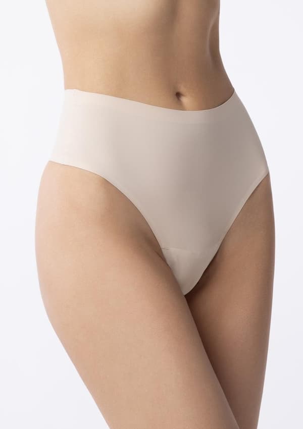 Naisten beigenväriset korkeavyötäröiset stringit String Maxi STRING MAXI beige XL