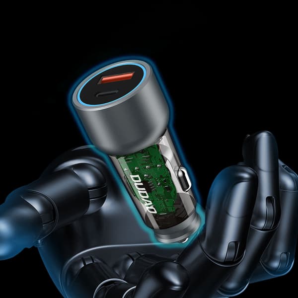 R4T 30W USB-A USB-C Biloplader - Grå