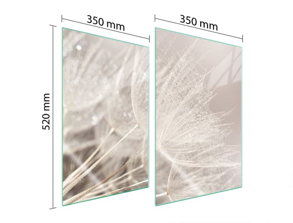 GLASBESKYTTELSESPLADE TIL KØKKEN 2x35x52 BLOMST