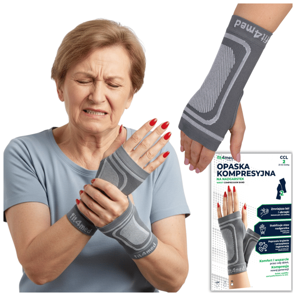 FIT4MED kompressionsstöd til håndled, elastisk håndstötte størrelse XL