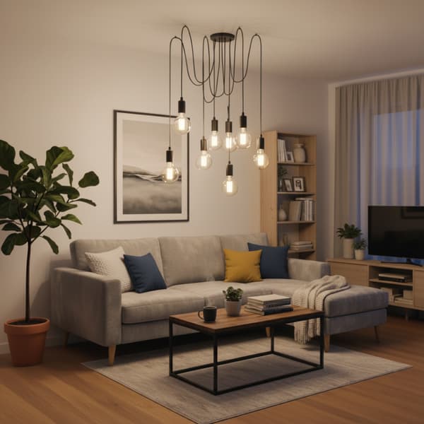 ARANE SPIDER loftslampe, 8 arme, til LED, 8x E27 LUMILED