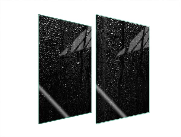 GLASBESKYTTELSESPLADE TIL KØKKEN 2x35x52 SORT