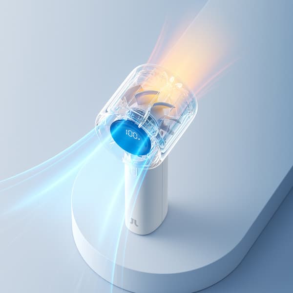 Mini kannettava tuuletin 5000mAh LED - harmaa