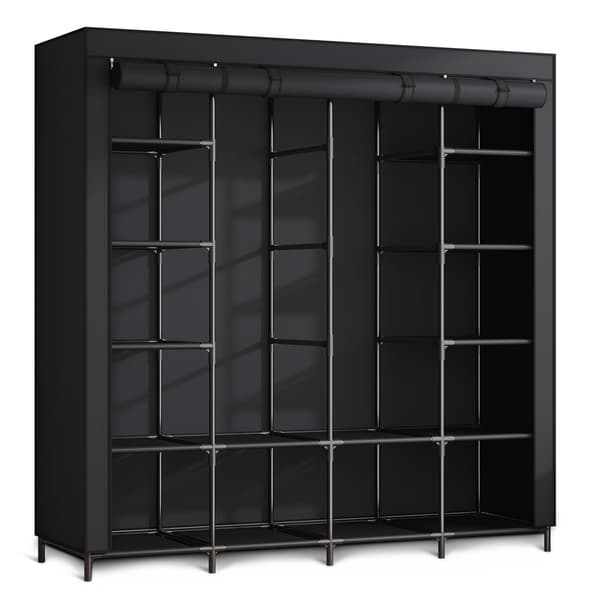 Stor tekstilgarderobe Massido MS-804 sort
