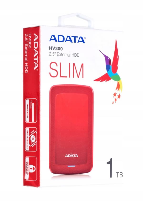 ADATA-DISK HV300 1TB 2.5 USB 3.1 Röd