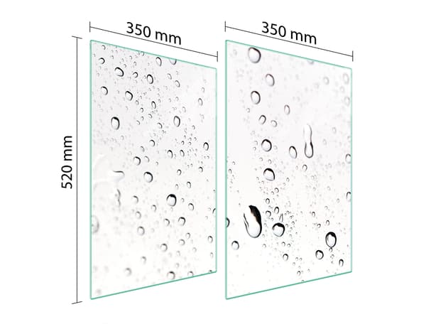 GLASBESKYTTELSESPLADE TIL KØKKEN 2x35x52 DROPS