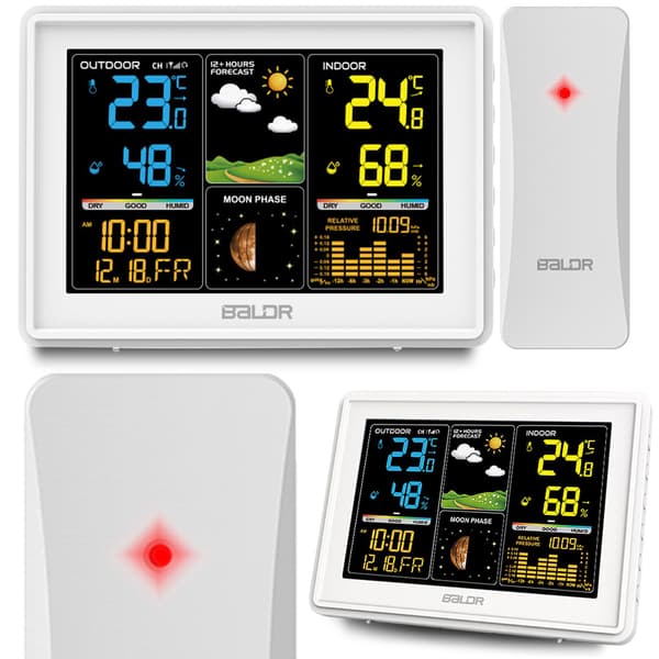 Väderstation med display BD-907 vit