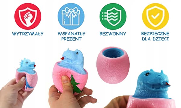 DINOSAURÆG SQUISHY anti-stress SQUEZABLE afslapning SENSORISK