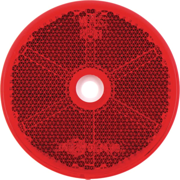 Rund skruvreflektor, Ø 61 mm, röd