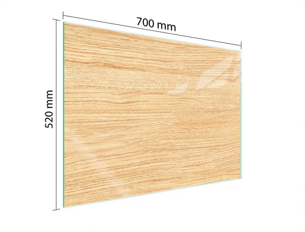 GLASSKYDDSPLÅT FÖR SPIS 70x52 TRÄ
