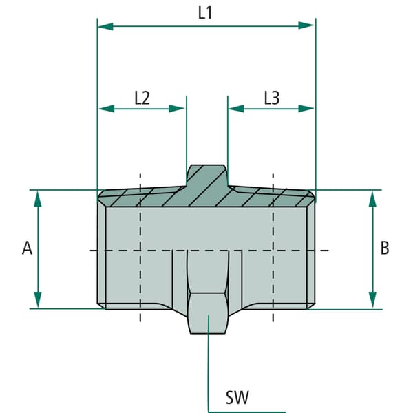 Suora hydrauliikkaliitin GA 1/2" x 1/2" NPT 45mm