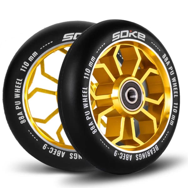 Scooterhjul 110 mm guld 2 st