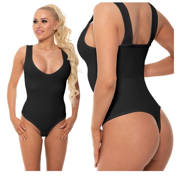 Sort ribbetrusse M/L