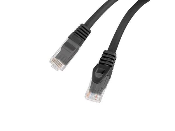 Patchcord Lanberg UTP kat.6 20m lszh CU fluke bestået sort
