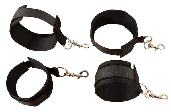 Fetish Seng Bondage Sæt BDSM Sengehåndjern Sort
