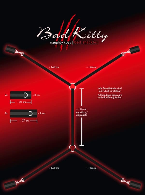 Bad Kitty Bondage Sæt Remme til Seng