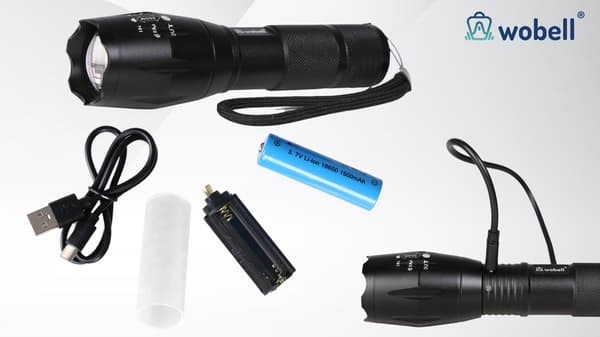 LED-taktinen taskulamppu cree zoom XML T6 vedenpitävä