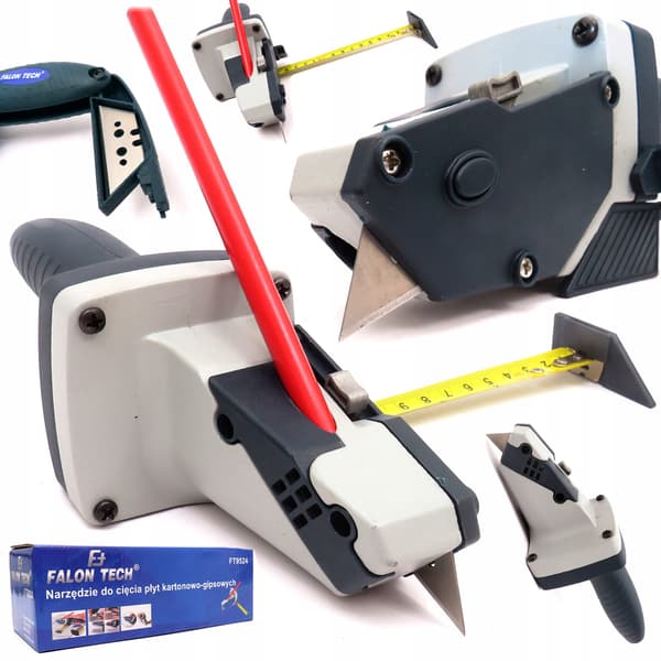 Falon-Tech gipskniv med måttband 5 m och 6 blad