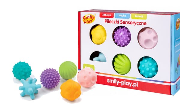 Smily Play bløde sensorikugler til babyer, sæt med 6