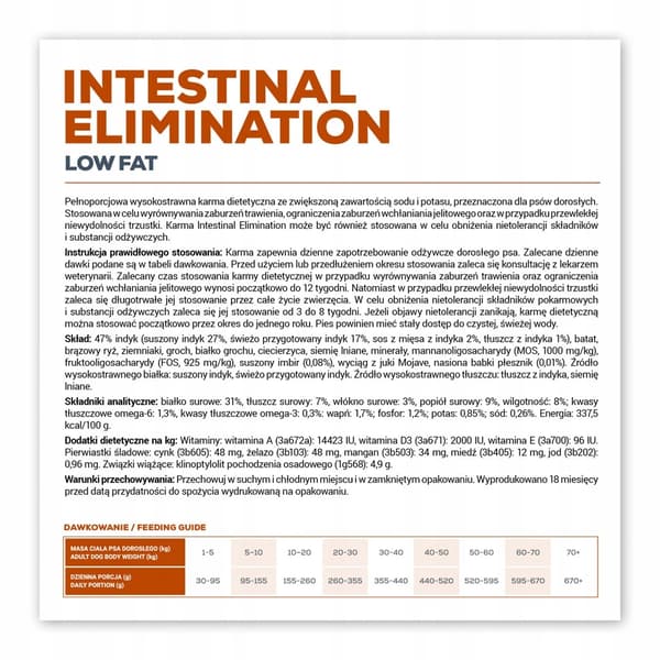 VetExpert Veterinary Diet Intestinal Elimination 12 kg
