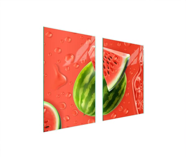 GLASPLADE TIL KØKKEN 65x52 VANDMELON