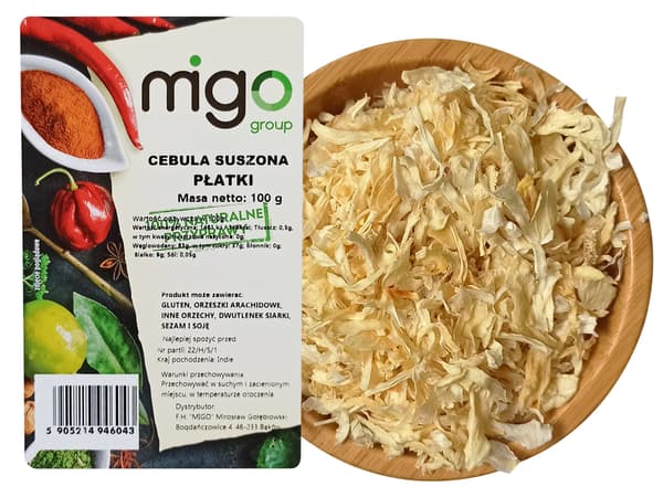 Torkade lökflingor (100g) - MIGOgroup